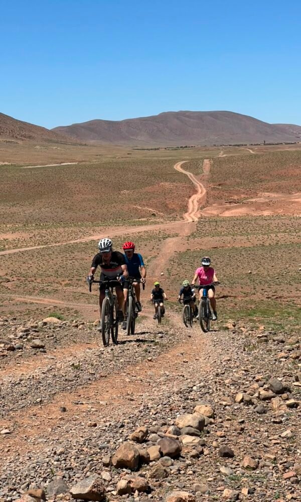 Gravel bike in Morocco through traditional Amazigh villages in the High Atlas Mountains