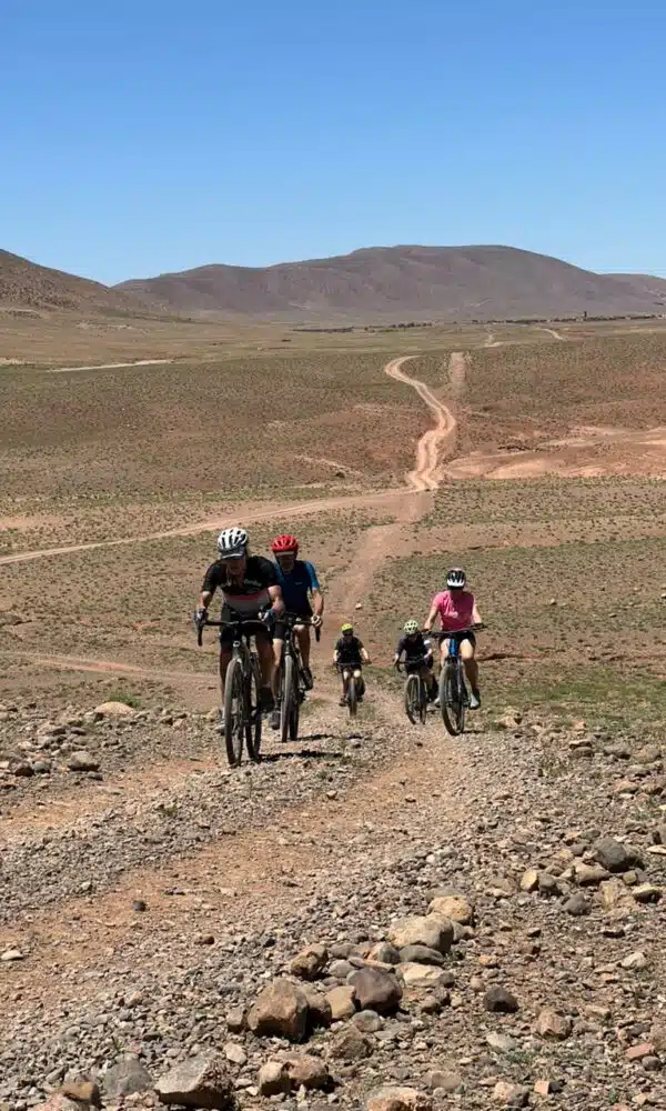 Gravel bike in Morocco through traditional Amazigh villages in the High Atlas Mountains